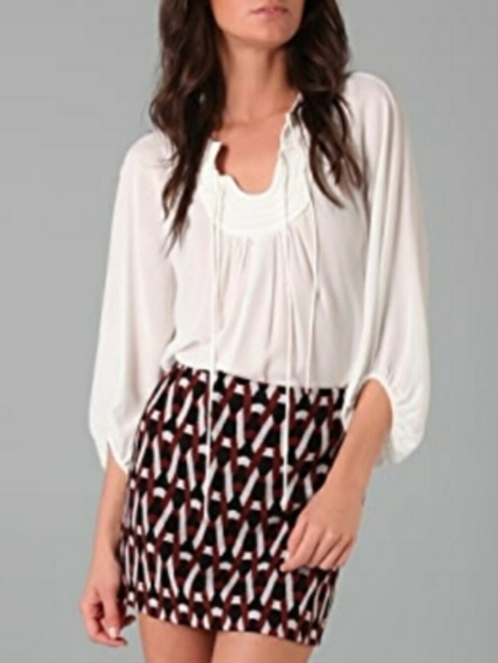 Diane von Furstenberg Aquilina Blouse Size 10 White